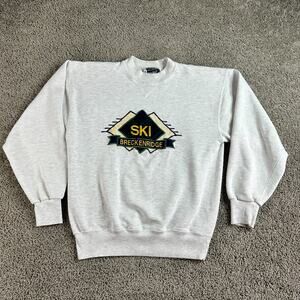 VINTAGE Breckenridge Ski Sweatshirt Womens M Skiing Colorado Embroidered 90s